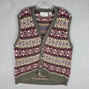 American Eagle Outfitters Cardigan Vest Men Large Knit V-Neck Button Vintage Y2K
